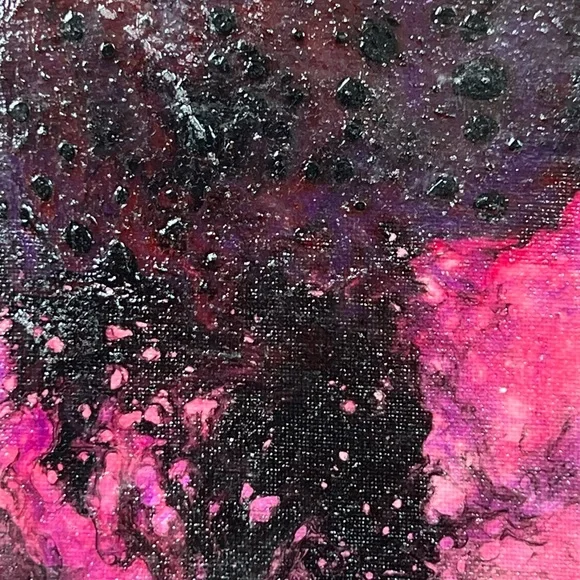 Abstract Pink and Black Canvas Art - Picture 2 of 3